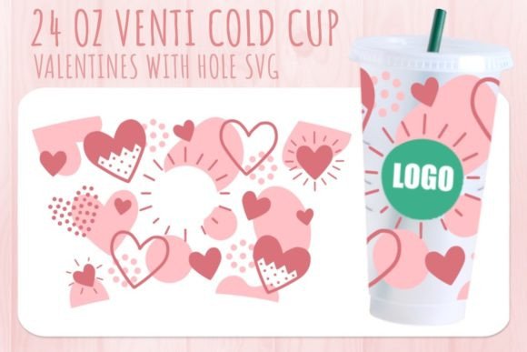 Boho Valentine's Cup Svg 24oz: Graphics and Crafts Fusion