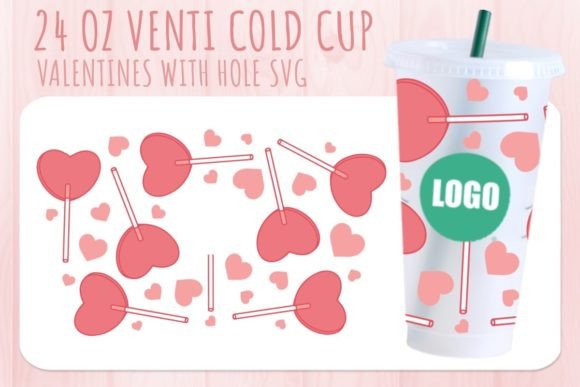 Candy Valentine's Cup SVG 24oz