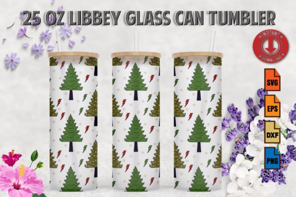 Christmas 25oz Frosted Glass Tumbler SVG: Graphics & Print Templates