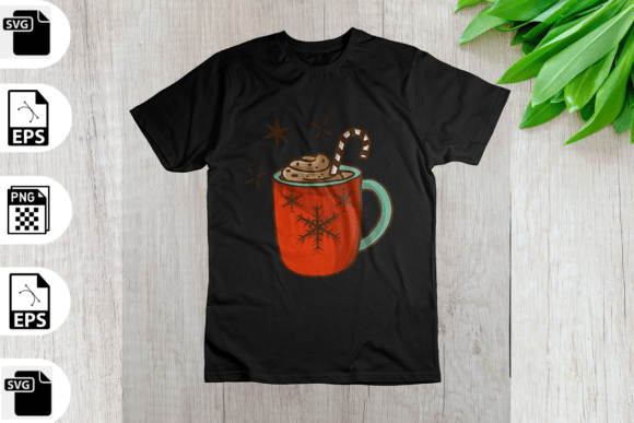 Christmas Cup SVG T-Shirt Design Graphics