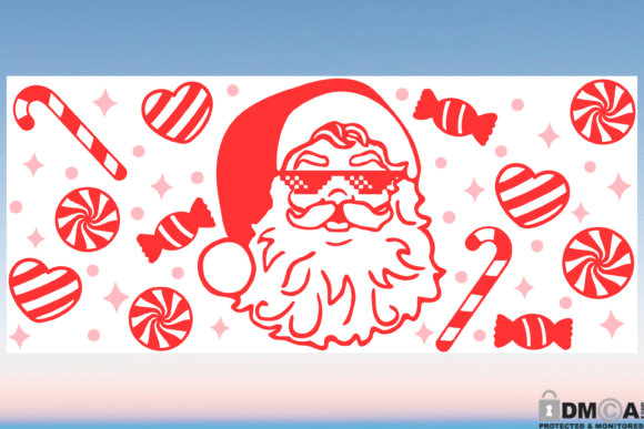 Christmas Santa Claus 16oz Libby Cup SVG: Graphics & Print Templates