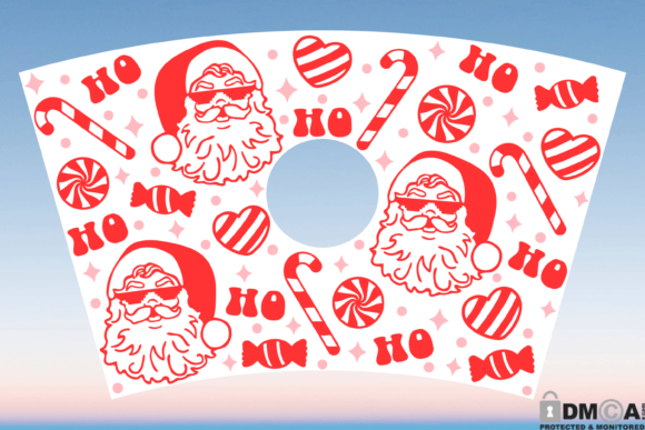 Christmas Santa Claus 24oz Venti Cup SVG: Graphics & Print Templates