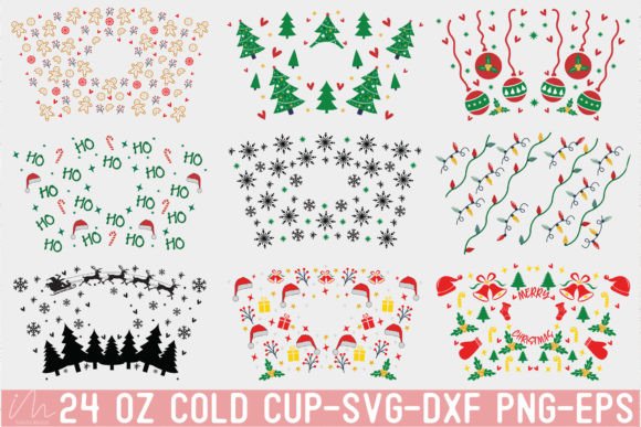 Christmas Tumbler 24 Oz Cold Cup Svg for Graphics and Crafts