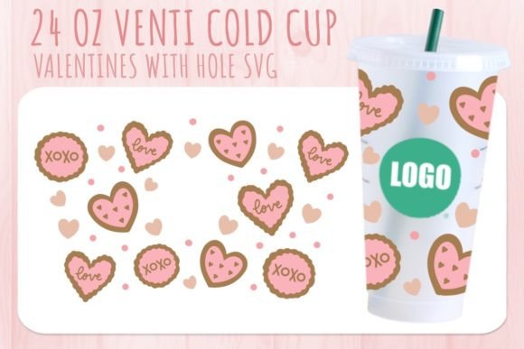 Cookie Valentine's Cup Svg 24oz