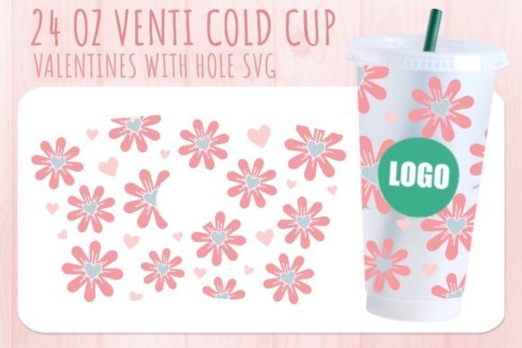 Daisy Flower Valentine's Cup SVG for Crafts