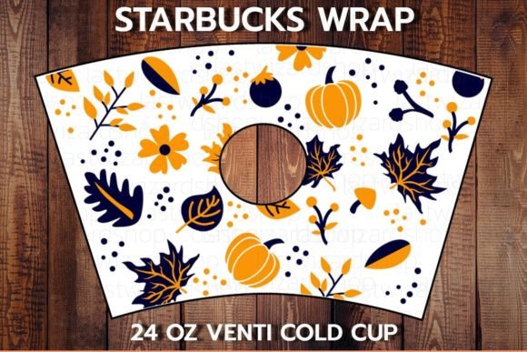 Fall Leaves 24oz Cup SVG: Graphics & Print Templates