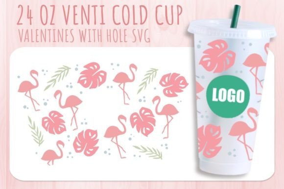 Flamingo Valentine's Cup SVG: Graphics for Crafts