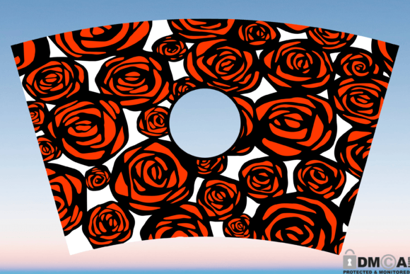 Floral Rose 24oz Full Wrap Cup SVG: Graphics & Print Templates