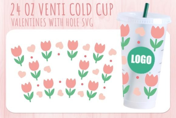 Flower Valentine's Cup Svg 24oz: Graphics for Crafts