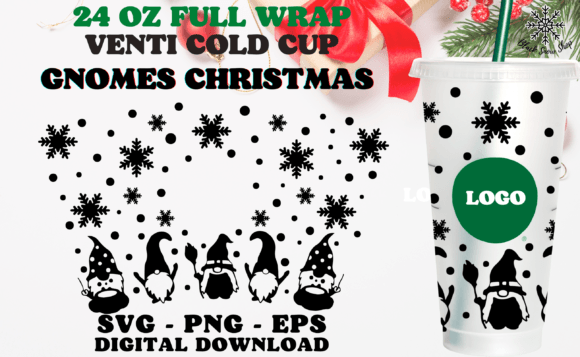 Gnomes Christmas Wrap Cold Cup SVG: Graphics & Crafts Asset Review