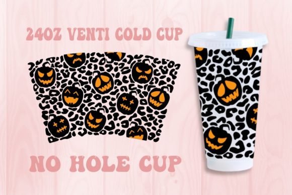 Halloween Leopard Print No Hole Cup SVG: Graphics for Crafts