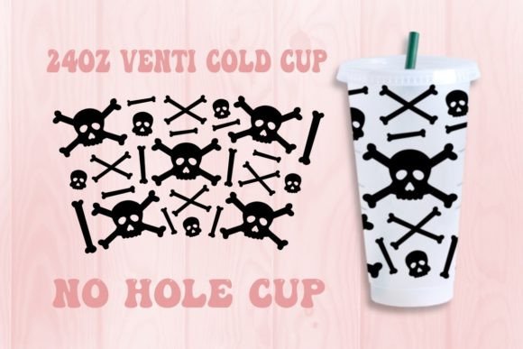 Halloween Skeleton No Hole Cup SVG: Graphics for Crafts & Content