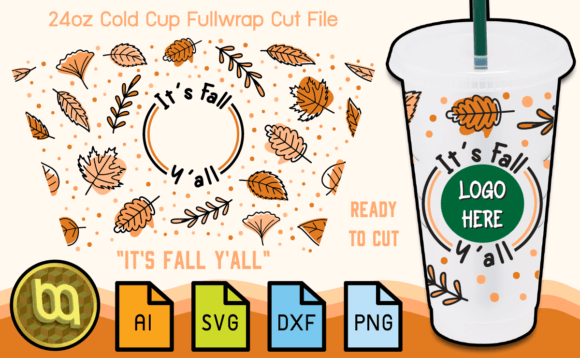 It’s Fall Y’all: 24oz Cold Cup SVG Wrap — Graphics & Print Templates