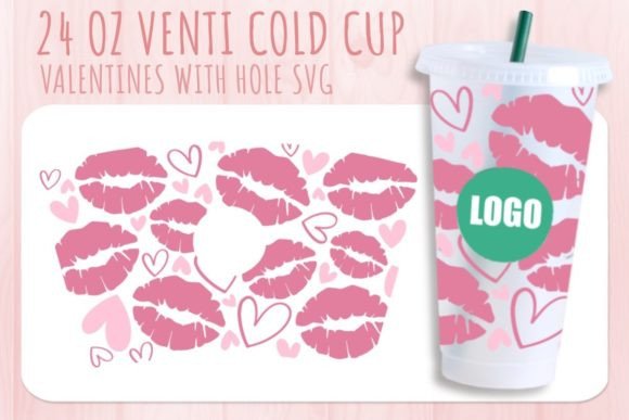Kiss Valentine's Cup SVG 24oz: Graphics & Crafts for Real Projects