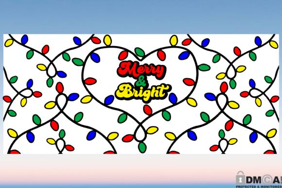 Merry Bright 16oz Libbey Glass Cup SVG: Graphics & Print Templates