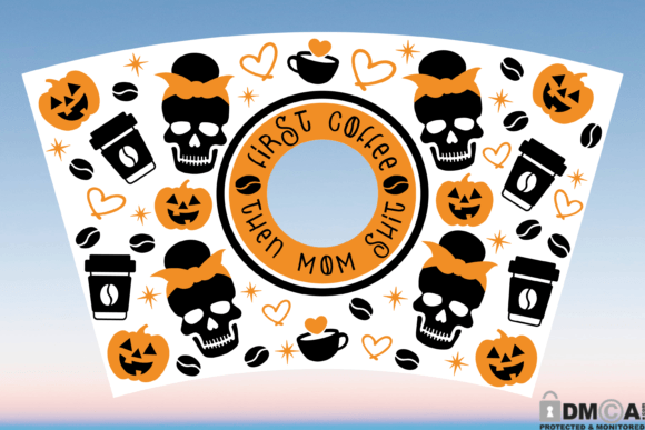 Mom Halloween Coffee 24oz Venti Cup SVG: Graphics & Print Templates