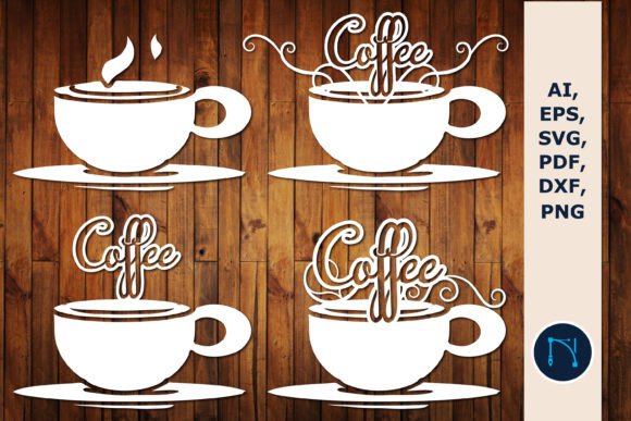 Paper Cut Coffee Cup SVG Bundle for Crafts & Graphics