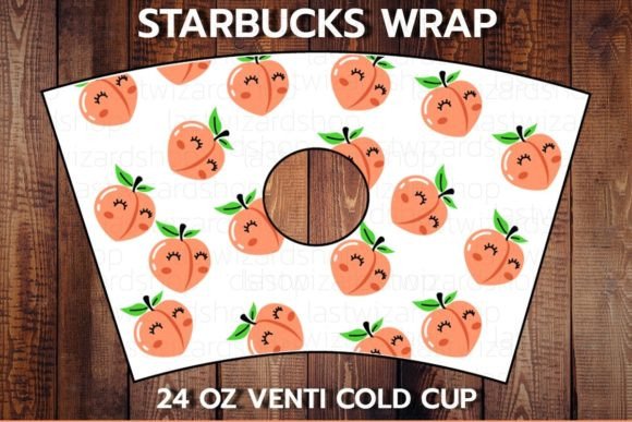 Peaches Fruit 24oz Cold Cup SVG: Graphics for Local Crafts & Branding