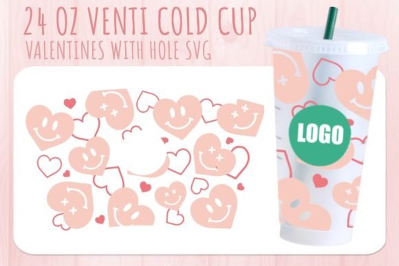 Smiley Heart Valentine's Cup SVG for Crafts