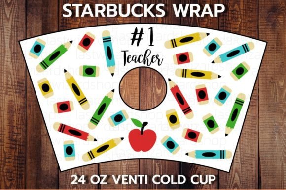 Teacher Pencil 24oz Cup SVG for Crafts & Graphics