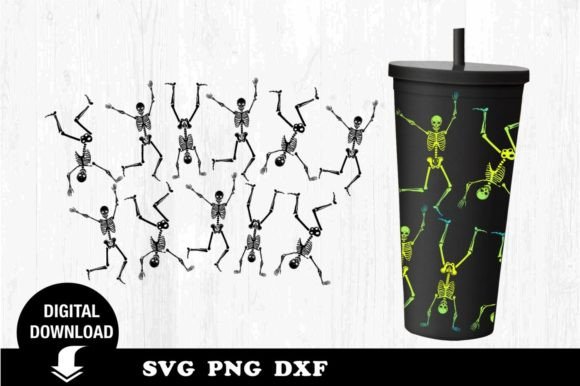 Tumbler SVG: Dancing Skeletons Graphics & Print Templates
