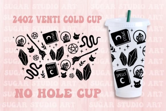 Witch No Hole Cup SVG: Halloween Graphics for Crafts